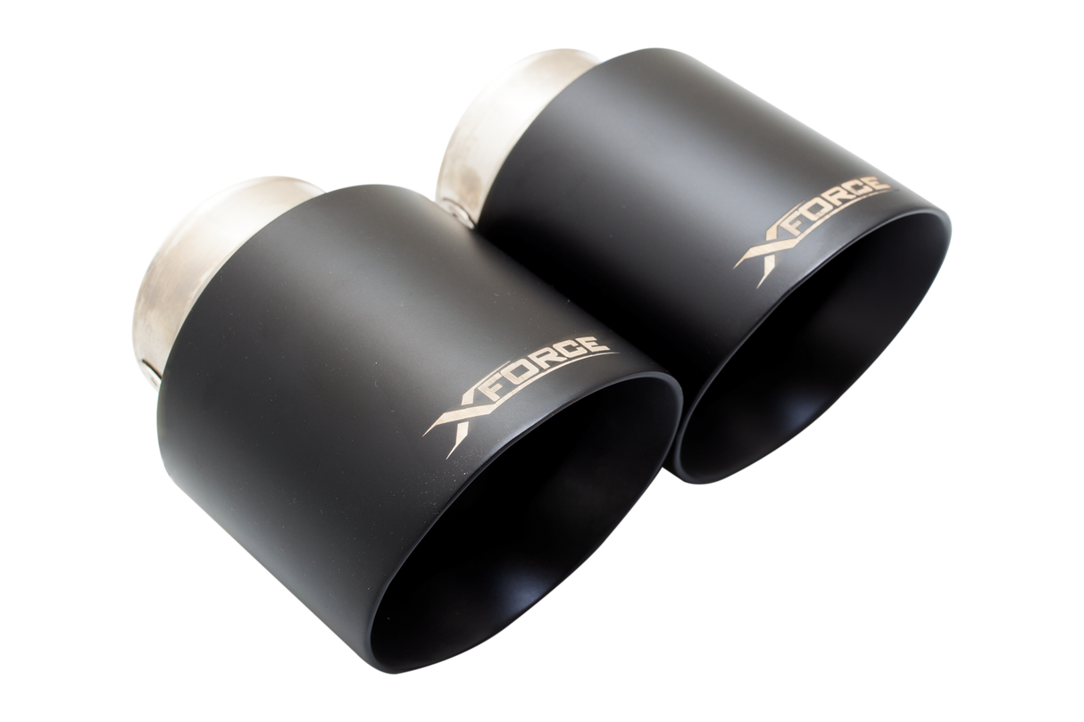 Xforce | 4" Matte Black Exhaust Tip Kit | Hyundai i30 N-Line Sedan CN7 2020–2026 | ESHY33BLACKTIPS