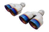 XForce | Burnt Blue Quad 4.5" Staggered Exhaust Tips | VW Golf R MK8 MK8.5 2021–2026 | ESMQB45TIPSB