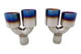 XForce | Burnt Blue Quad 4.5" Staggered Exhaust Tips | VW Golf R MK8 MK8.5 2021–2026 | ESMQB45TIPSB
