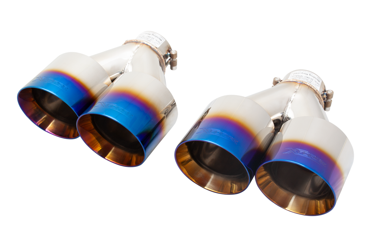 XForce | Burnt Blue Quad 4" Exhaust Tips | Kia Cerato GT Sedan BD 2018–2026 | ESKC22BLUTIPS