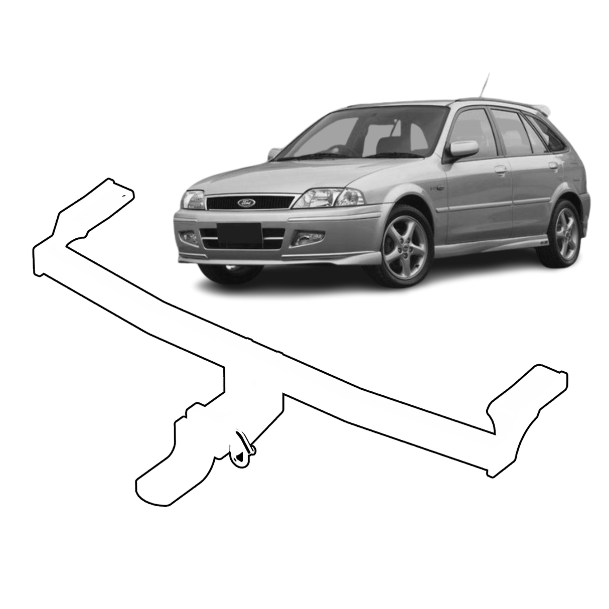 BTA Towbar - Ford Laser KN Hatch (1999 – 2003) - Light Duty 500kg Capacity