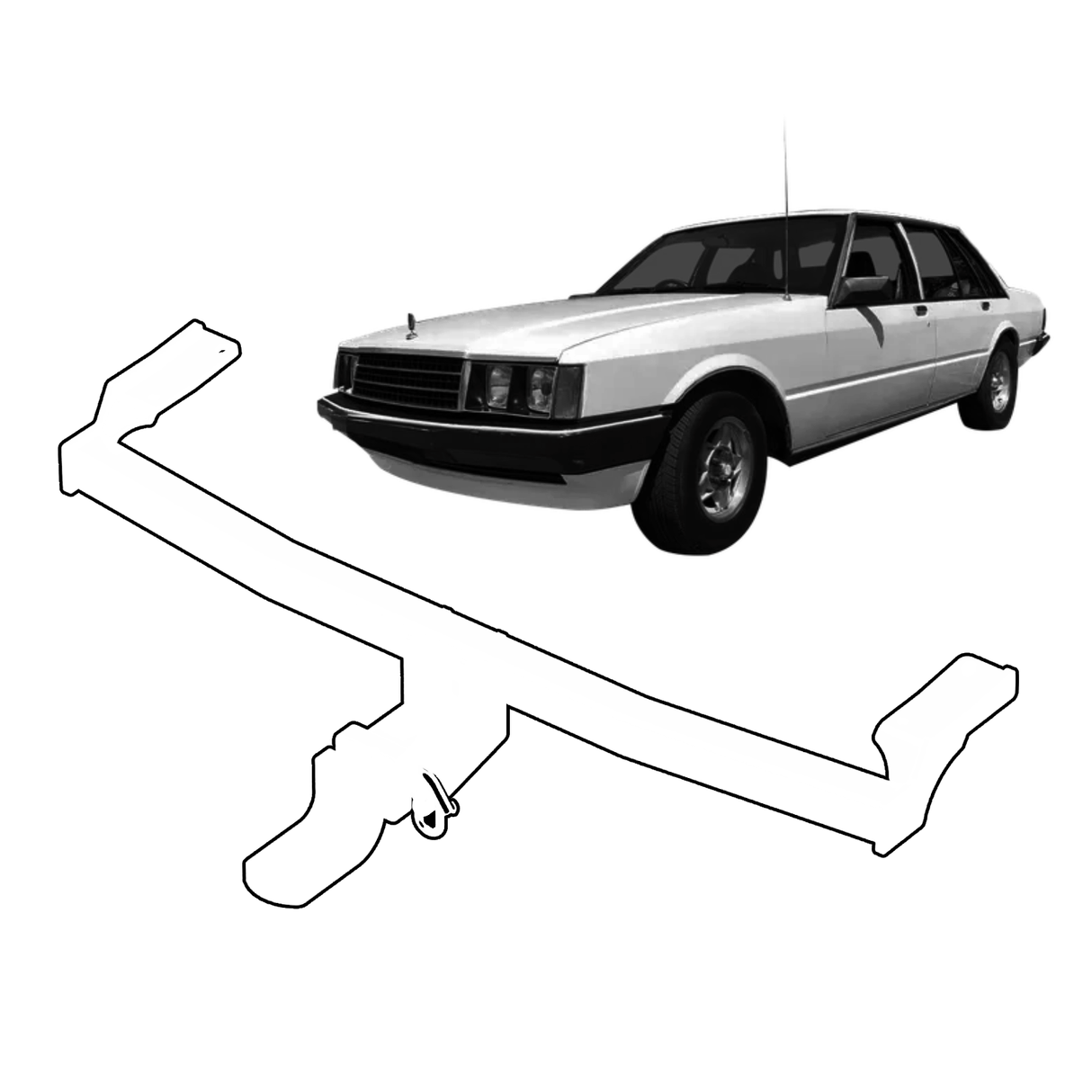 BTA Towbar - Ford Fairlane ZJ/FC/LTD Sedan (05/1979 – 1982) - Light Duty 1250kg Capacity