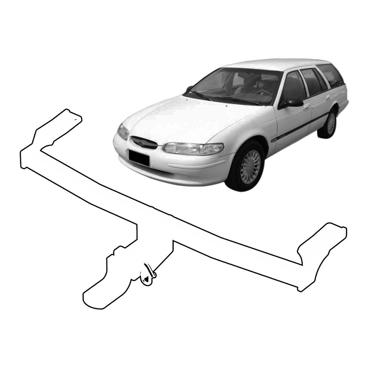 BTA Towbar - Ford Falcon EA/EL Wagon (02/1988 – 01/1998) - Heavy Duty 2300kg Capacity