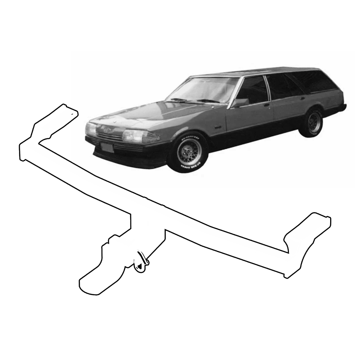 BTA - Towbar to Suit Ford Falcon XD/XF Wagon (1979 – 2/1987) - Light Duty 1250kg Capacity