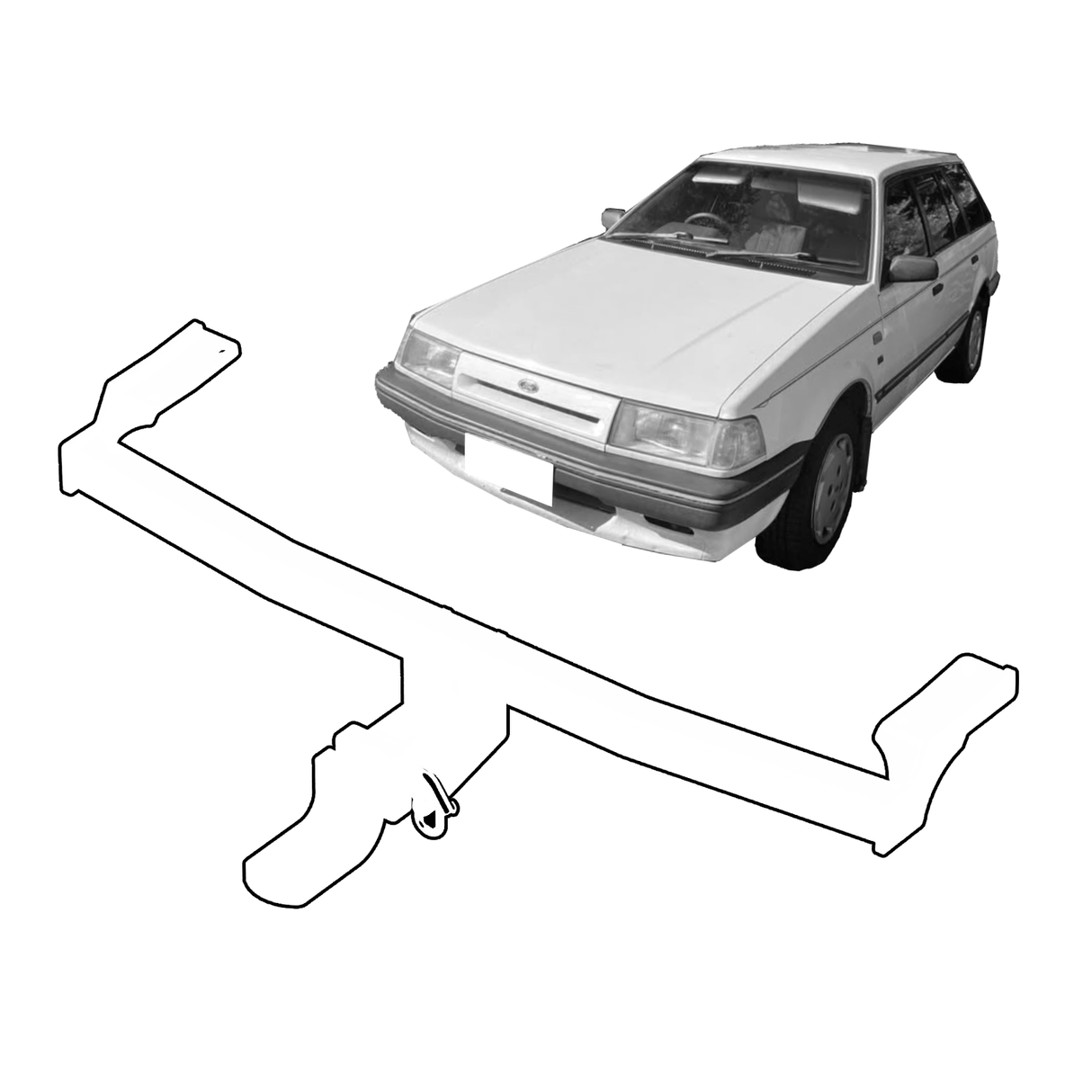 BTA Towbar to Suit Ford Laser KC/KE Wagon (1986 – 1994) - Light Duty 750kg Capacity