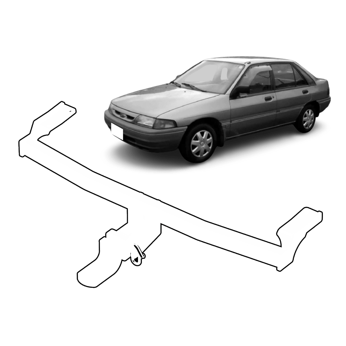 BTA Towbar - Ford Laser KF/KH Hatch/Sedan (1990 – 1994) - Light Duty 750kg Capacity