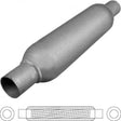 Redback - 2.5" Hotdog Muffler Centre/Centre 254x89mm Round Mild Steel Spiral Louvered With Spigots