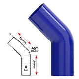REDBACK | Silicone Hose 3/4" 45° Bend Black | Universal 19mm | HSB045019B