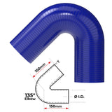 REDBACK | Silicone Hose 2-1/2" 180° Bend Black | Universal 63mm | HSB180063B