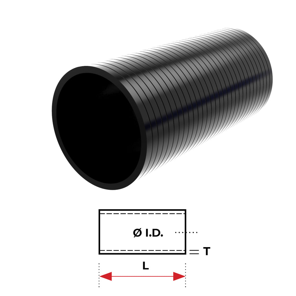 REDBACK | Silicone Hose 3" Straight 254mm Black | Universal 76mm | HSS075-254B