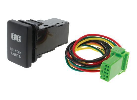 Hulk 4X4 - SWITCH PUSH BUTTON ON / OFF OE RPL 12V WORK LIGHT GREEN