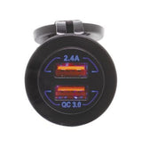 Hulk 4X4 - DUAL USB SOCKET PORT A- 5v 2.4a PORT B- QC3.0 3.6-12v 18w