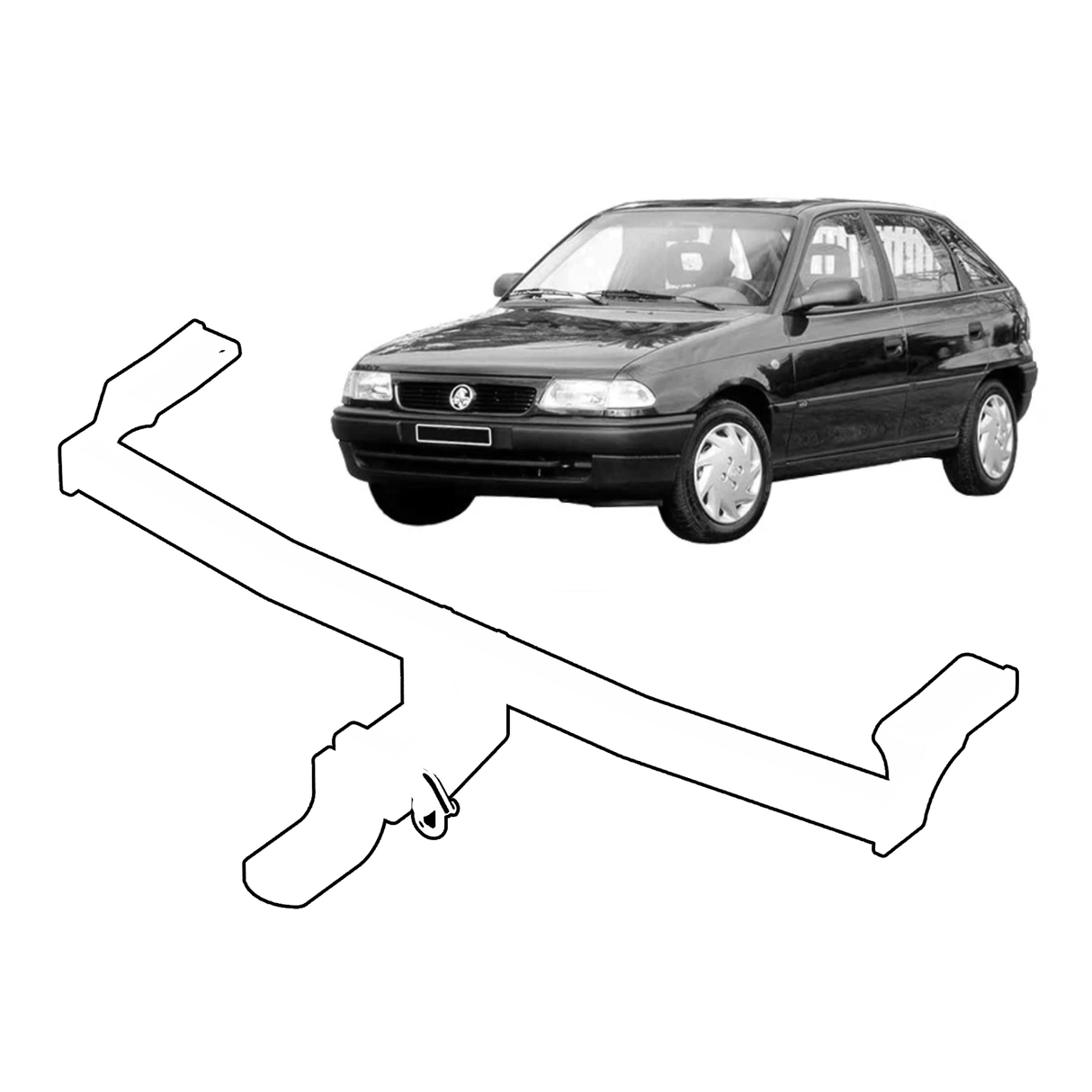 BTA Holden Astra TR (09/1996 – 08/1998) Light Duty Towbar 1000/80kg Capacity