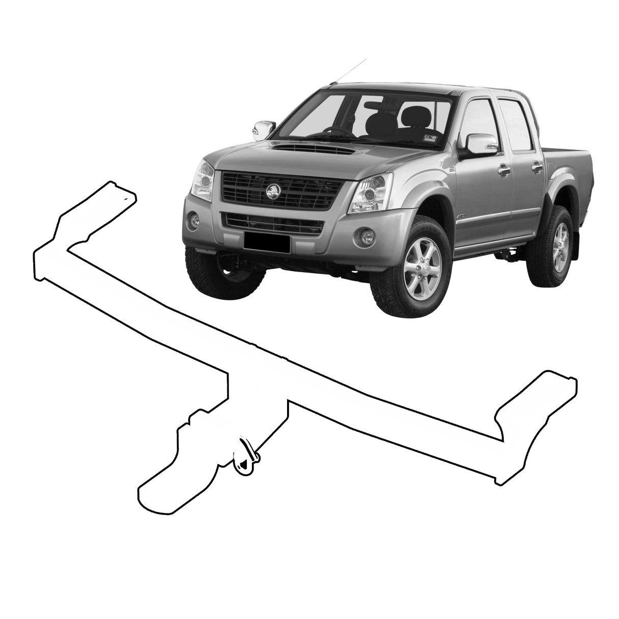 BTA Holden Rodeo RA (03/2003 – 06/2012) Tray Heavy Duty Towbar 3000/300kg Capacity