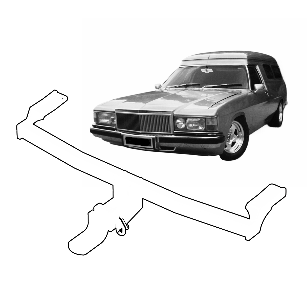 BTA Holden Kingswood HQWB Ute and Panel Van (1971 – 1980) Light Duty Towbar 1250/90kg Capacity