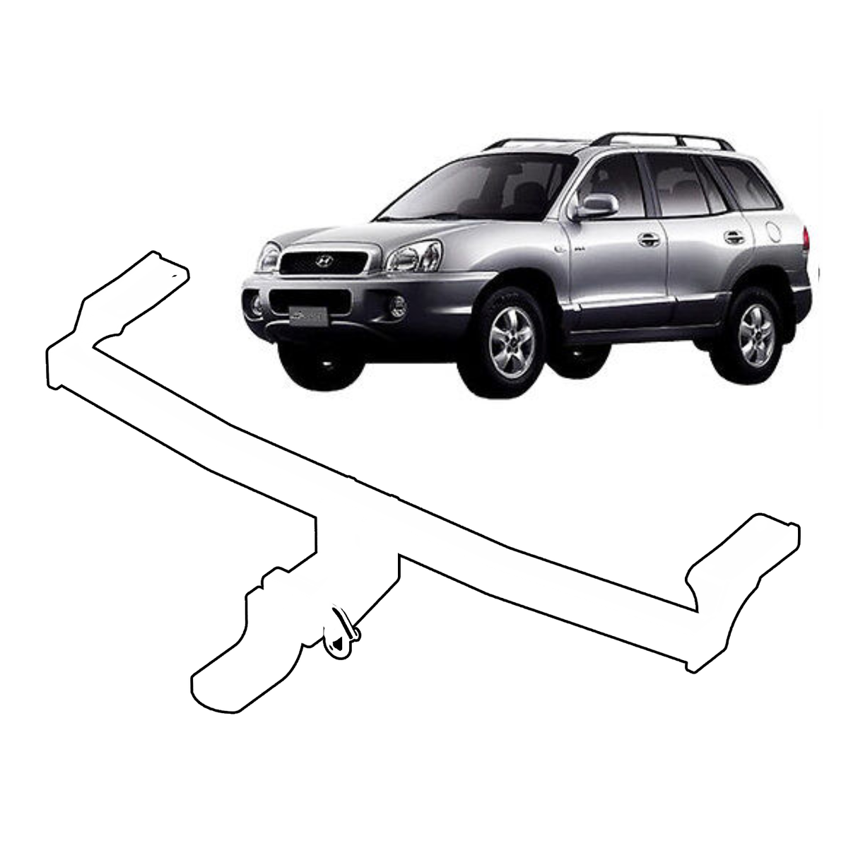 BTA - Hyundai Santa Fe, Wagon (01/2001-05/2006) Towbar 1800/180kg Capacity