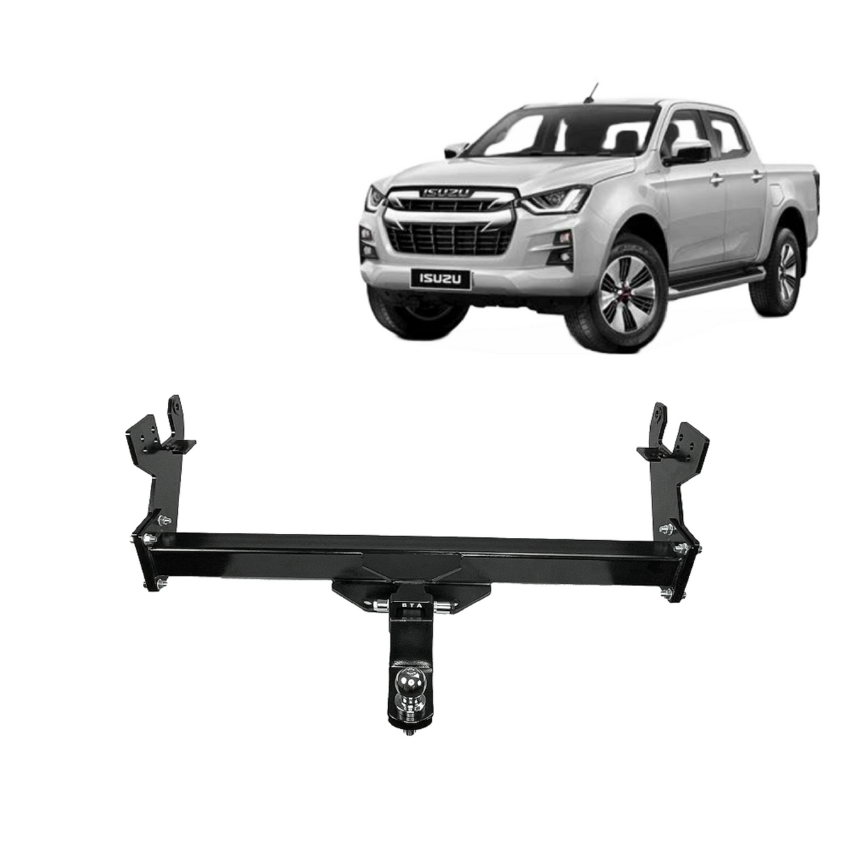 BTA Isuzu DMax (07/2020 – On) Tub/Tray with Bumper Heavy Duty Towbar 3500/350kg Capacity