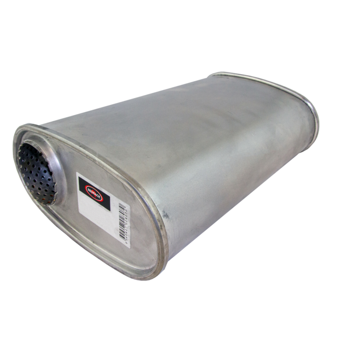 Redback - 2.5" Universal Muffler Offset/Centre 14"x8"x4" Oval Aluminised - 3 Hole Baffled