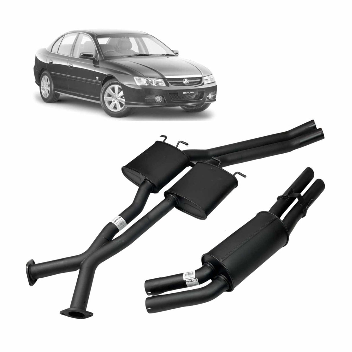 REDBACK - Holden Commodore VT/VX/VY/VZ (1997 - 2007) Sedan 5.7L V8 & V6/Supercharged Cat Back Exhaust with Mufflers