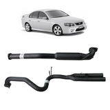 REDBACK - Ford Falcon BA BF Sedan (2003 - 2008) 2.5" Catback Exhaust with Hotdog Centre and Dual Outlet Rear Muffler Delete