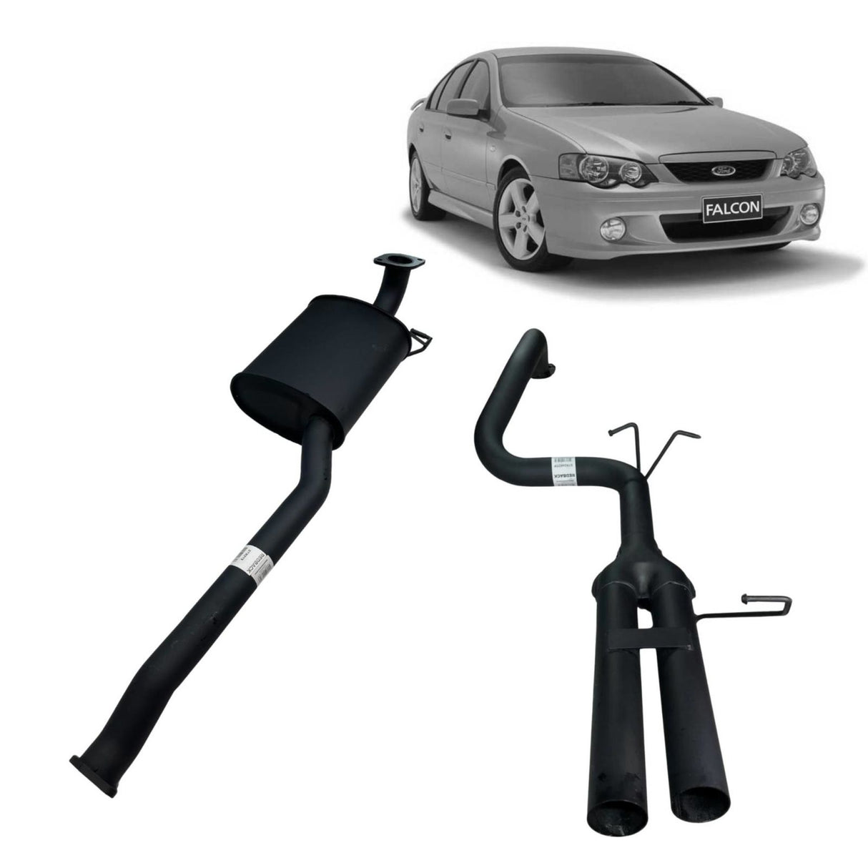 REDBACK - Ford Falcon BA/BF (2002 - 2008) Sedan 2.5" Catback Exhaust with Centre Muffler & Dual 2.5" Rear