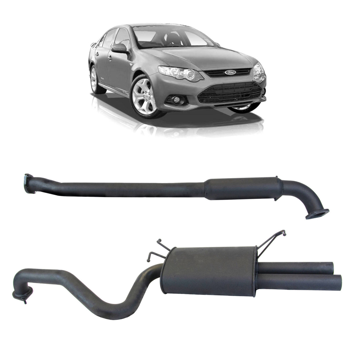 REDBACK - Ford Falcon FG XR6 G6E Sedan (02/2008 - 12/2014) 2.5" Catback Exhaust with Hotdog Centre and Dual Outlet Rear Muffler