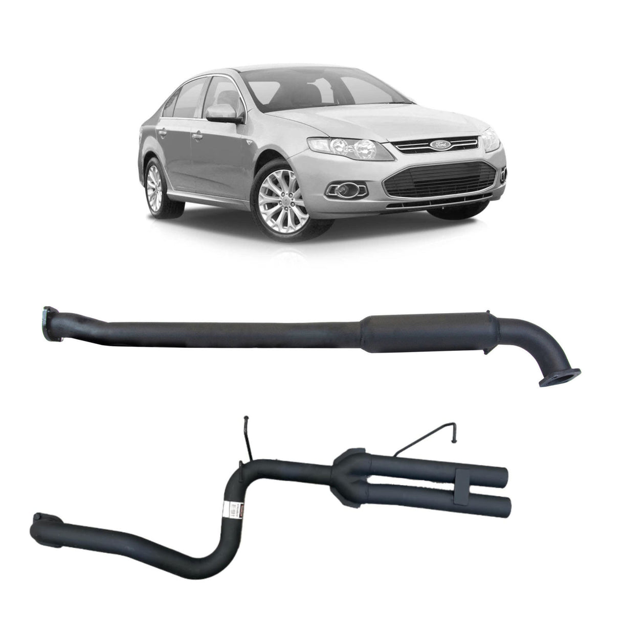 REDBACK - Ford Falcon FG Sedan (2008 - 2014) 2.5" Catback Exhaust with Centre Hotdog and Dual Out Rear Muffler Delete
