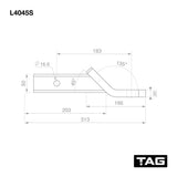TAG - Tow Ball Mount - 183mm Long, 135° Face, 50mm Square Hitch