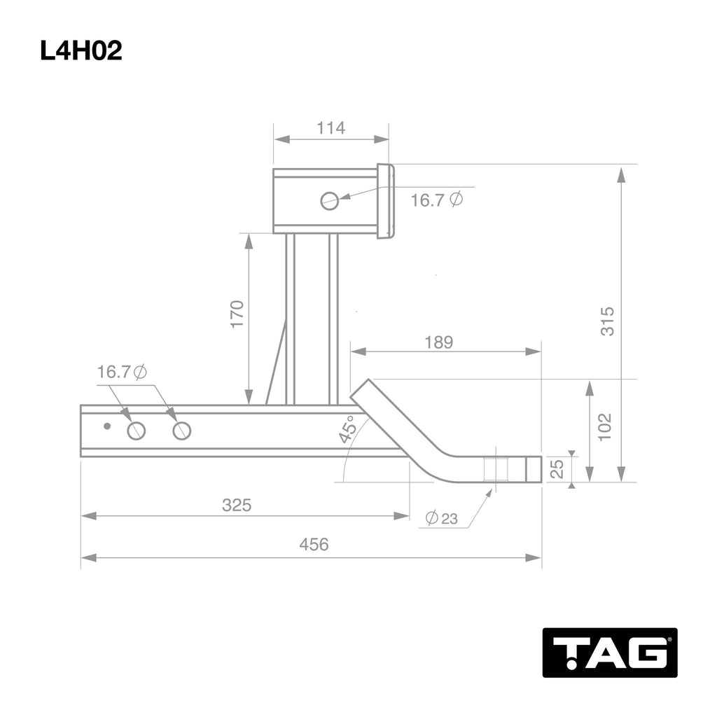 TAG - Dual Use Tow Ball Mount - 50mm Square Hitch