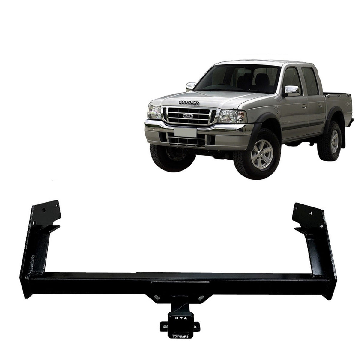 BTA Towbar - Ford Courier Ute 2WD and 4WD with Bumper (02/1999 – 12/2006) - Heavy Duty (2WD 1800kg) (4WD 3000kg) Capacity