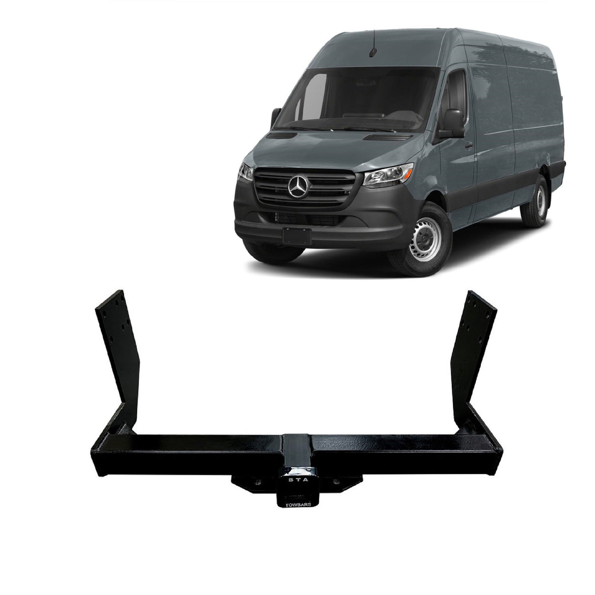 BTA MercedesBenz Sprinter Van (10/2006 – On) Long Wheel Base No Step Single Rear Wheel Heavy Duty Towbar 2000/150kg Capacity MER04H