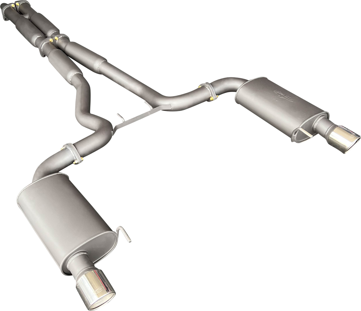 Manta | Twin 3″ Cat Back Exhaust System with Hotdog Mufflers Twin Tips | Ford Mustang FM S550 5.0L V8 Coupe 2015–2017