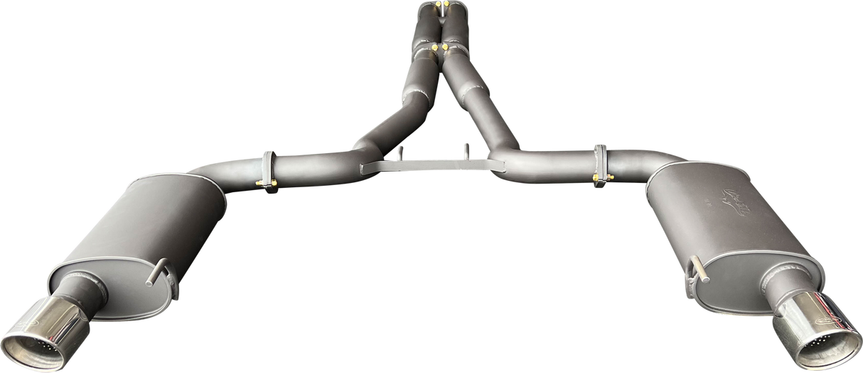 Manta | Twin 3″ Cat Back Exhaust System with Hotdog Mufflers Twin Tips | Ford Mustang FM S550 5.0L V8 Coupe 2015–2017