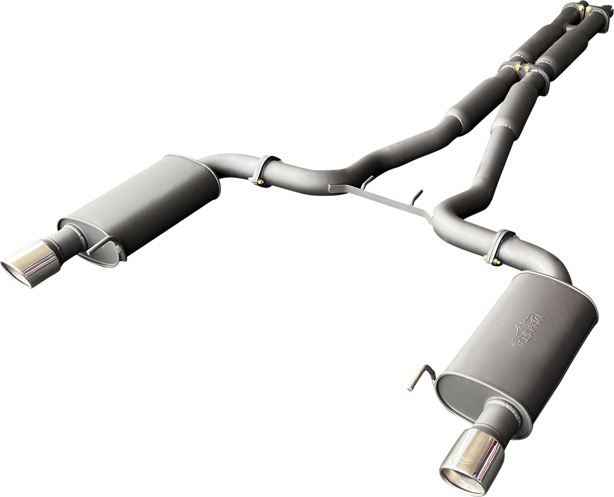 Manta | Twin 3″ Cat Back Exhaust System with Hotdog Mufflers Twin Tips | Ford Mustang FM S550 5.0L V8 Coupe 2015–2017