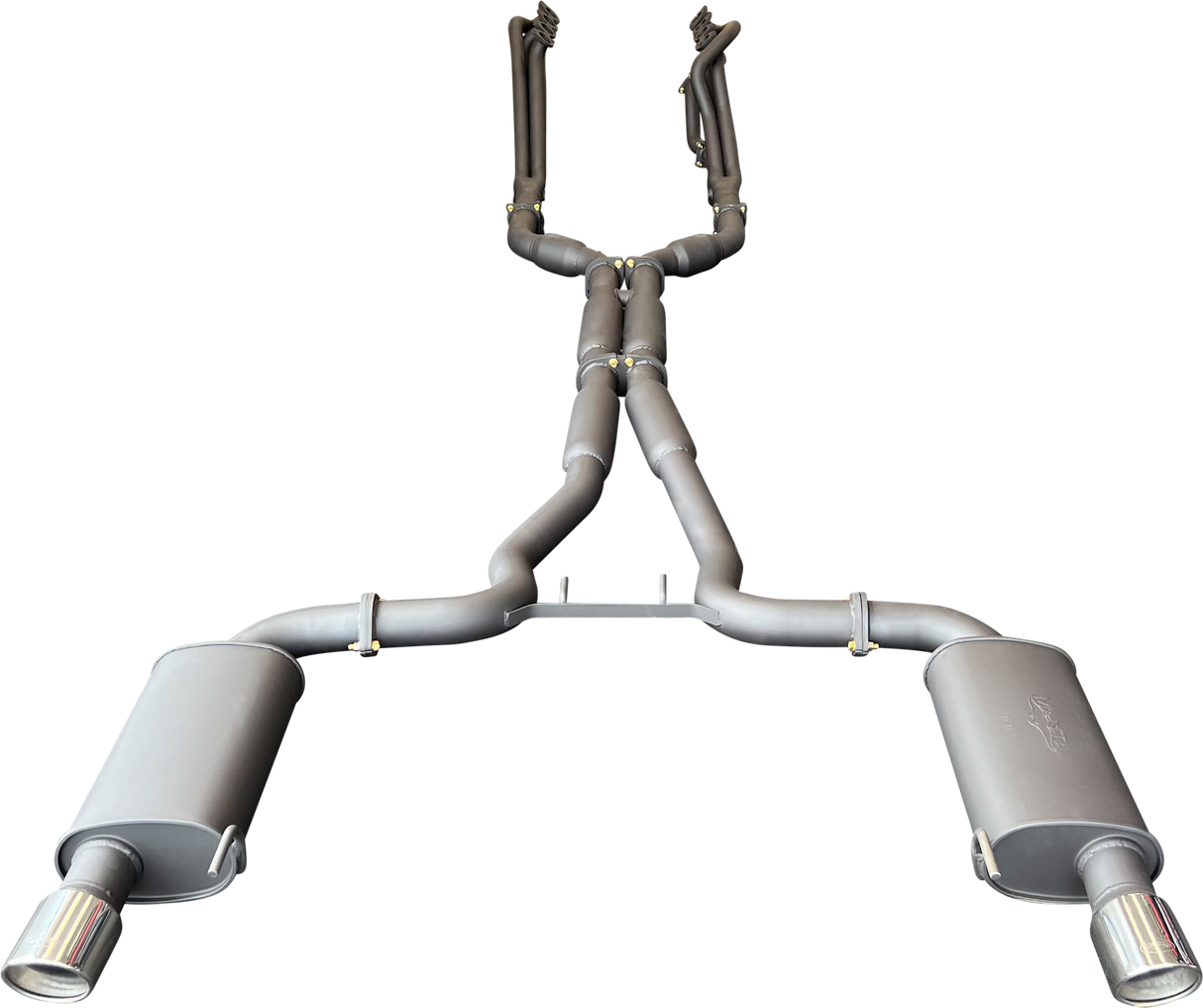 Manta | Twin 3″ Full Exhaust System with 1 7/8″ Headers Hotdog Muffler Twin Tips | Ford Mustang FM S550 5.0L V8 Coupe 2015–2017