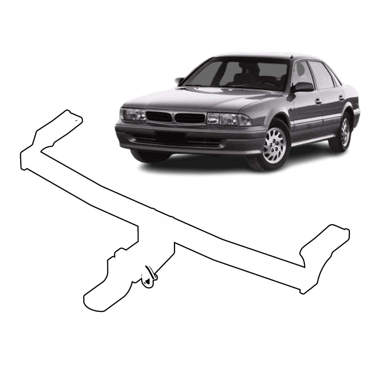 BTA Mitsubishi Magna TR/TS (03/1991 – 03/1996) Light Duty Towbar 1200/80kg Capacity