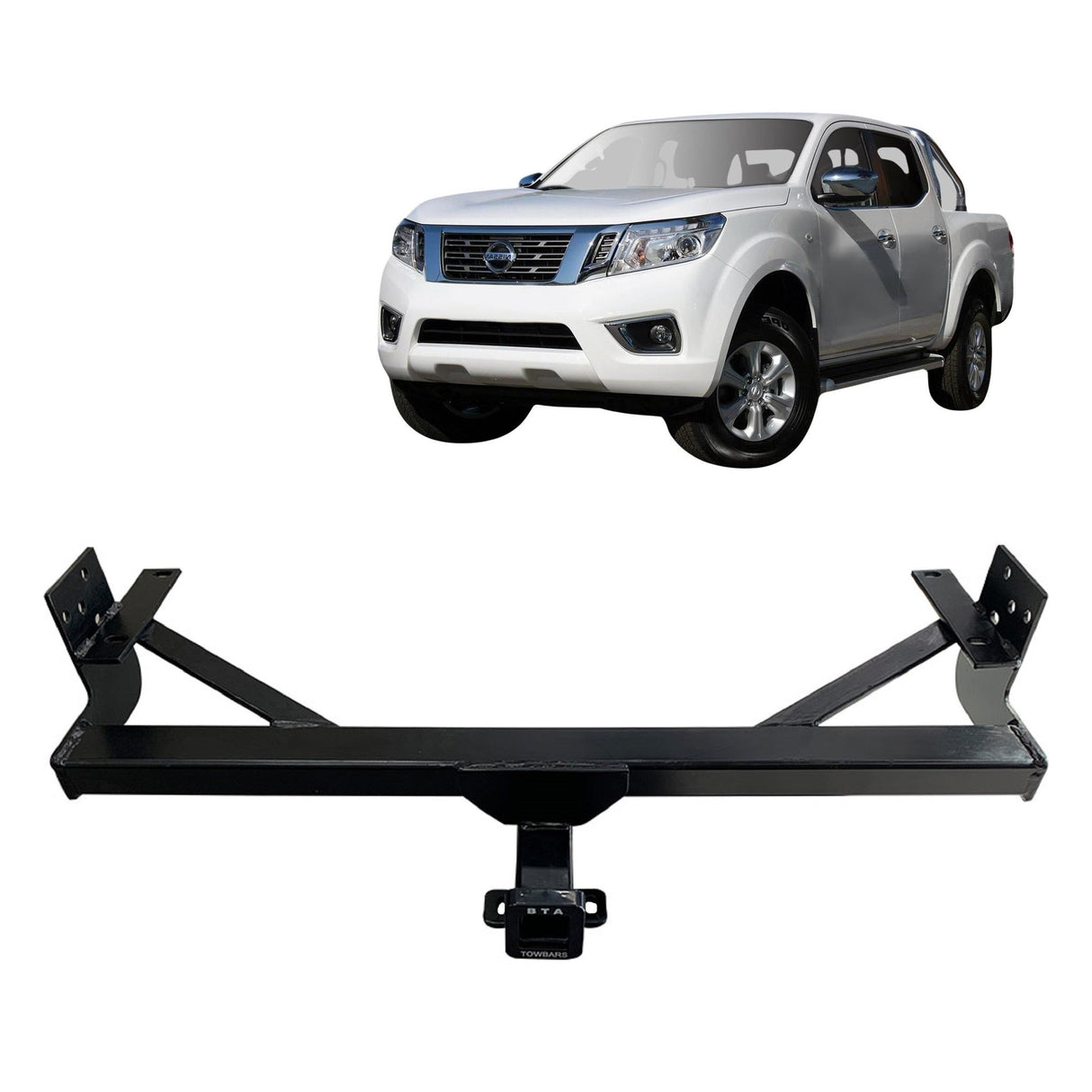 BTA Nissan Navara D40 2WD and 4WD Ute No Bumper (10/2005 – 04/2015) Heavy Duty Towbar 3000/300kg Capacity