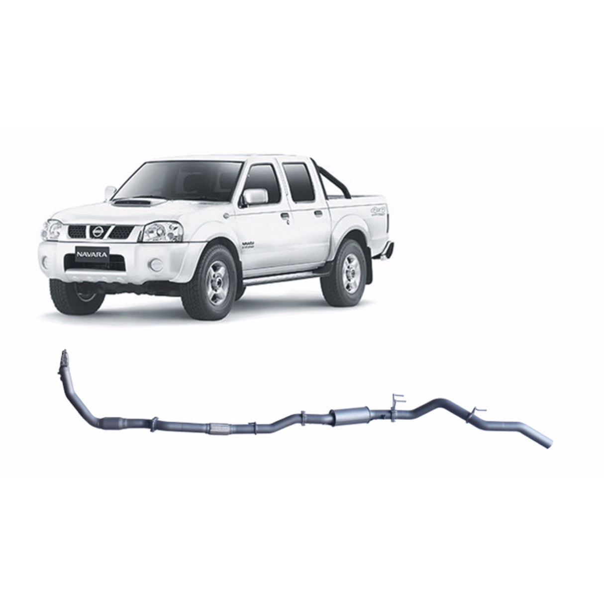 Redback Performance - Nissan Navara D22 3.0L (11/2001 - 12/2006) Exhaust "Cat & Resonator"