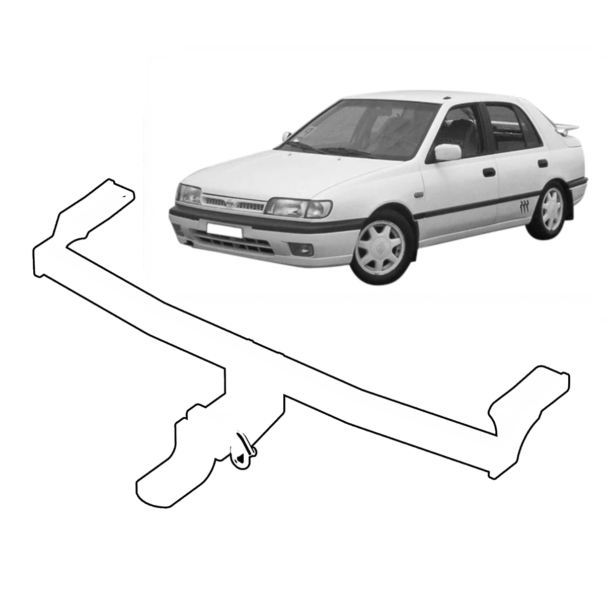 BTA Nissan Pulsar N14 SSS and TI (10/1991 – 09/1995) Light Duty Towbar 800/70kg Capacity
