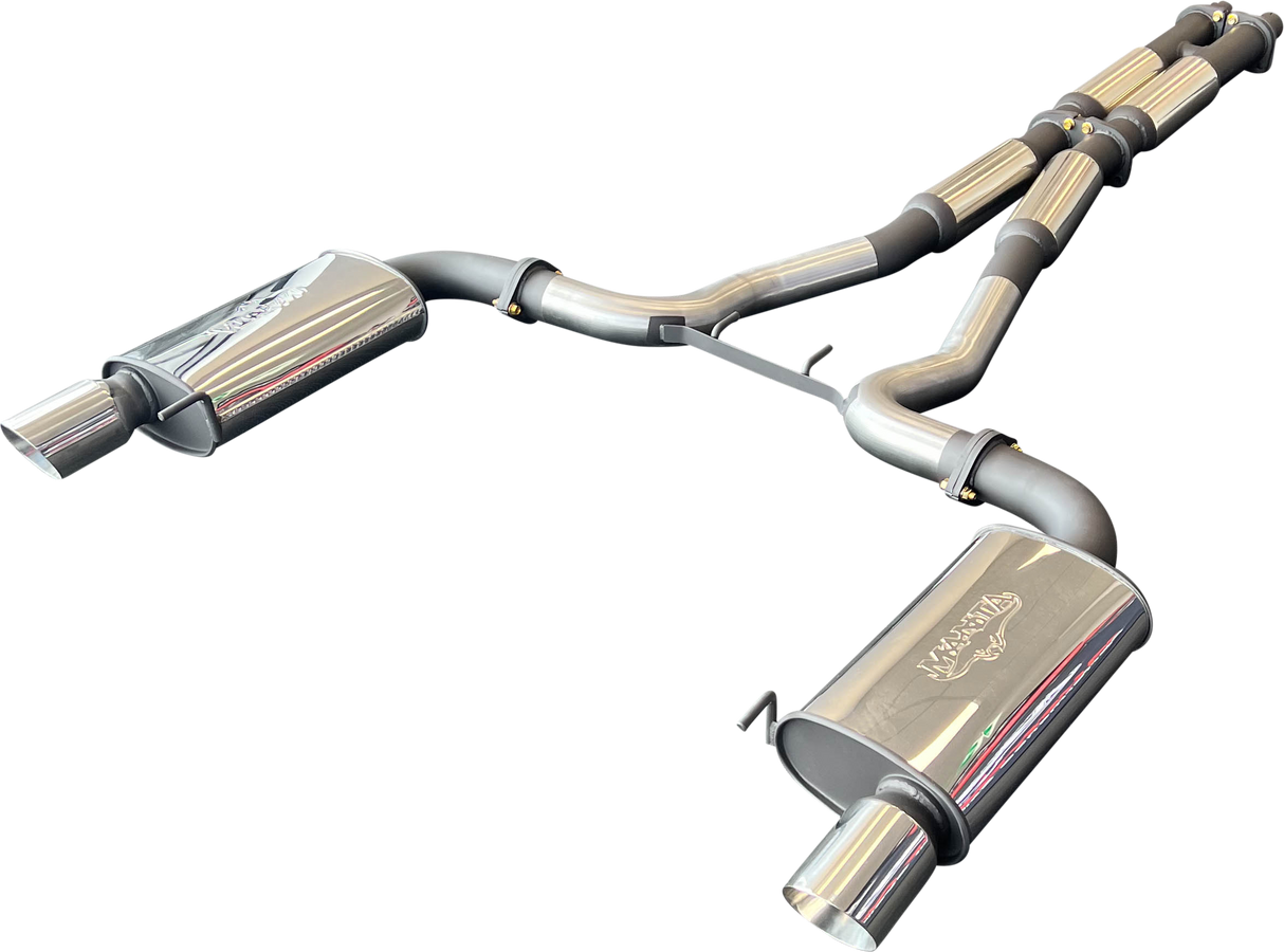 Manta | Twin 3″ Cat Back Exhaust System with Hotdog Mufflers Twin Tips | Ford Mustang FM S550 5.0L V8 Coupe 2015–2017