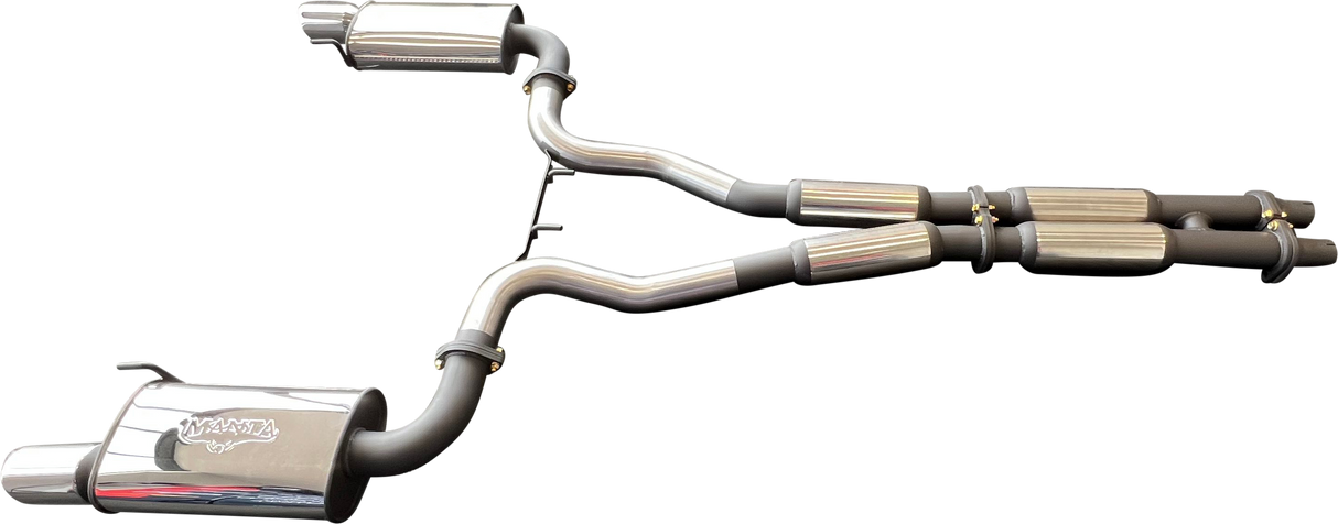 Manta | Twin 3″ Cat Back Exhaust System with Hotdog Mufflers Twin Tips | Ford Mustang FM S550 5.0L V8 Coupe 2015–2017