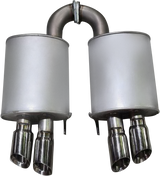 Manta | Twin 3″ Cat Back Exhaust System with Hotdogs Mufflers Quad Tips | Ford Mustang FN S550 5.0L V8 Coupe 2018–2024