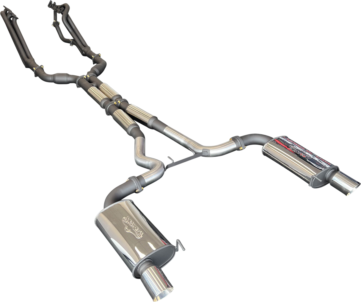 Manta | Twin 3″ Full Exhaust System with 1 7/8″ Headers Hotdog Muffler Twin Tips | Ford Mustang FM S550 5.0L V8 Coupe 2015–2017