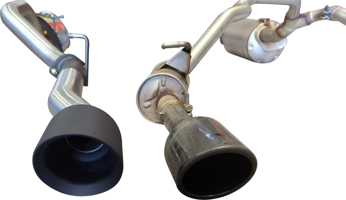 Manta | 3″ Single into Twin Cat Back Exhaust with 5″ Black Tips | RAM 1500 DT 5.7L V8 Ute 2020–2025