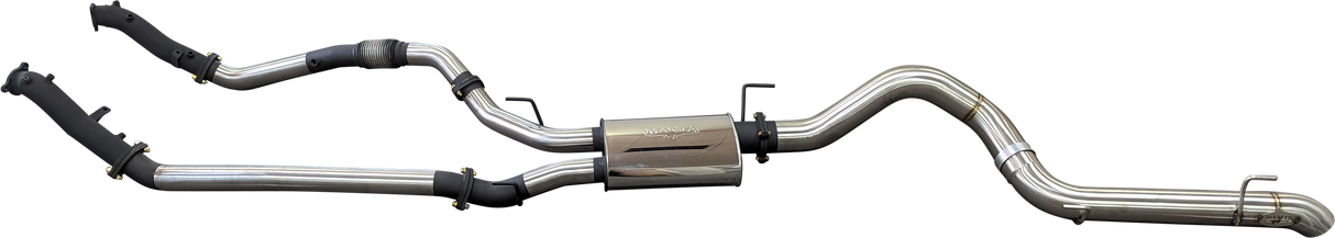 Manta 3in Dual Turbo Back No Cat with Muffler 4in Tailpipe Landcruiser VDJ200 2015–2021