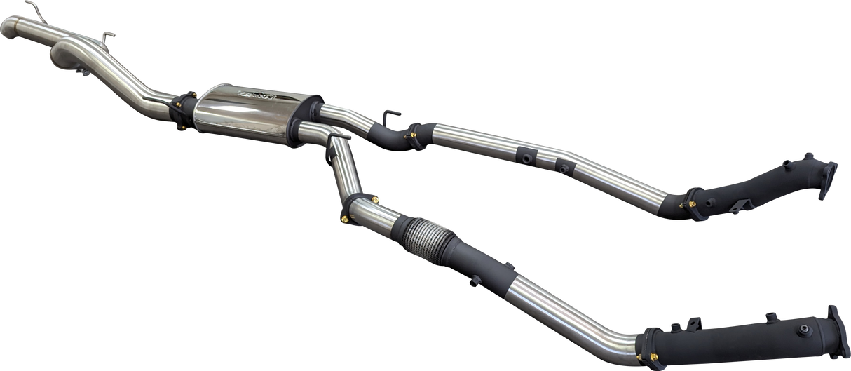 Manta 3in Dual Turbo Back No Cat with Muffler 4in Tailpipe Landcruiser VDJ200 2015–2021