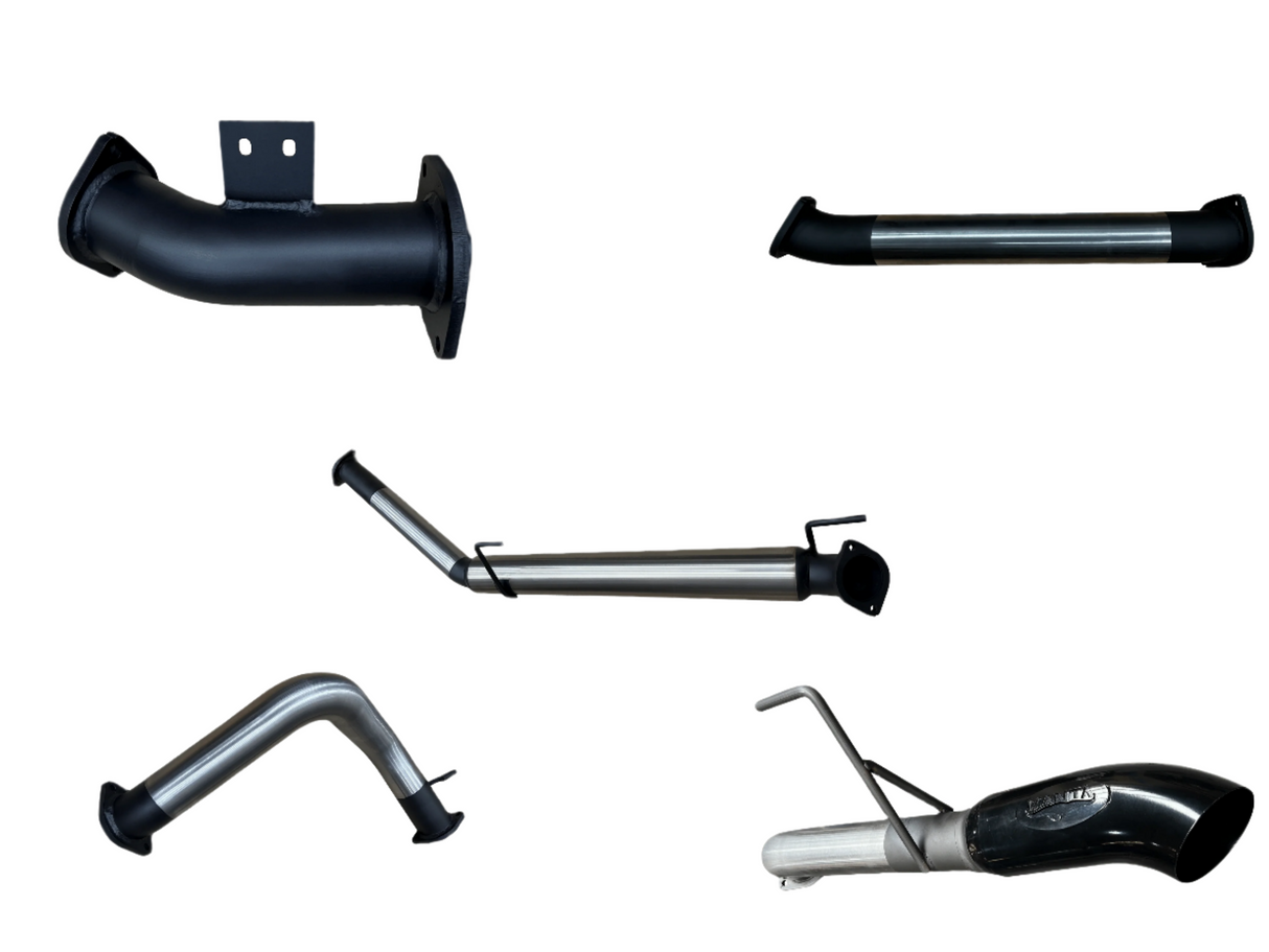 Manta | 3″ DPF Back Exhaust without Mufflers Black 4″ Tip | Toyota Landcruiser 300 Series V6 3.3L TTD Wagon 2021–2025