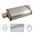 Redback - 2.25" Universal Muffler Offset/Offset 14x9x4 Oval 409 Stainless
