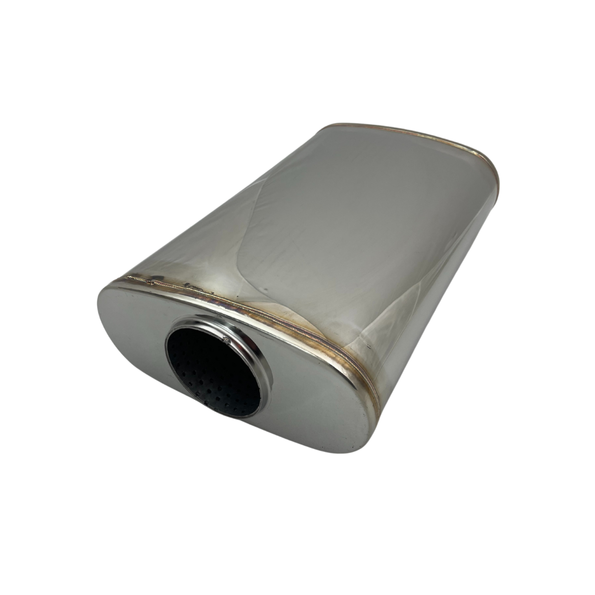REDBACK | 304 Stainless Polished Performance Muffler 9"x4" Oval 14" Long 3" ID | STR7765-304N