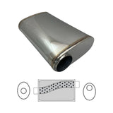 Redback - 3" Performance Muffler O/C 14"x9"x4" Oval 430 Stainless Steel